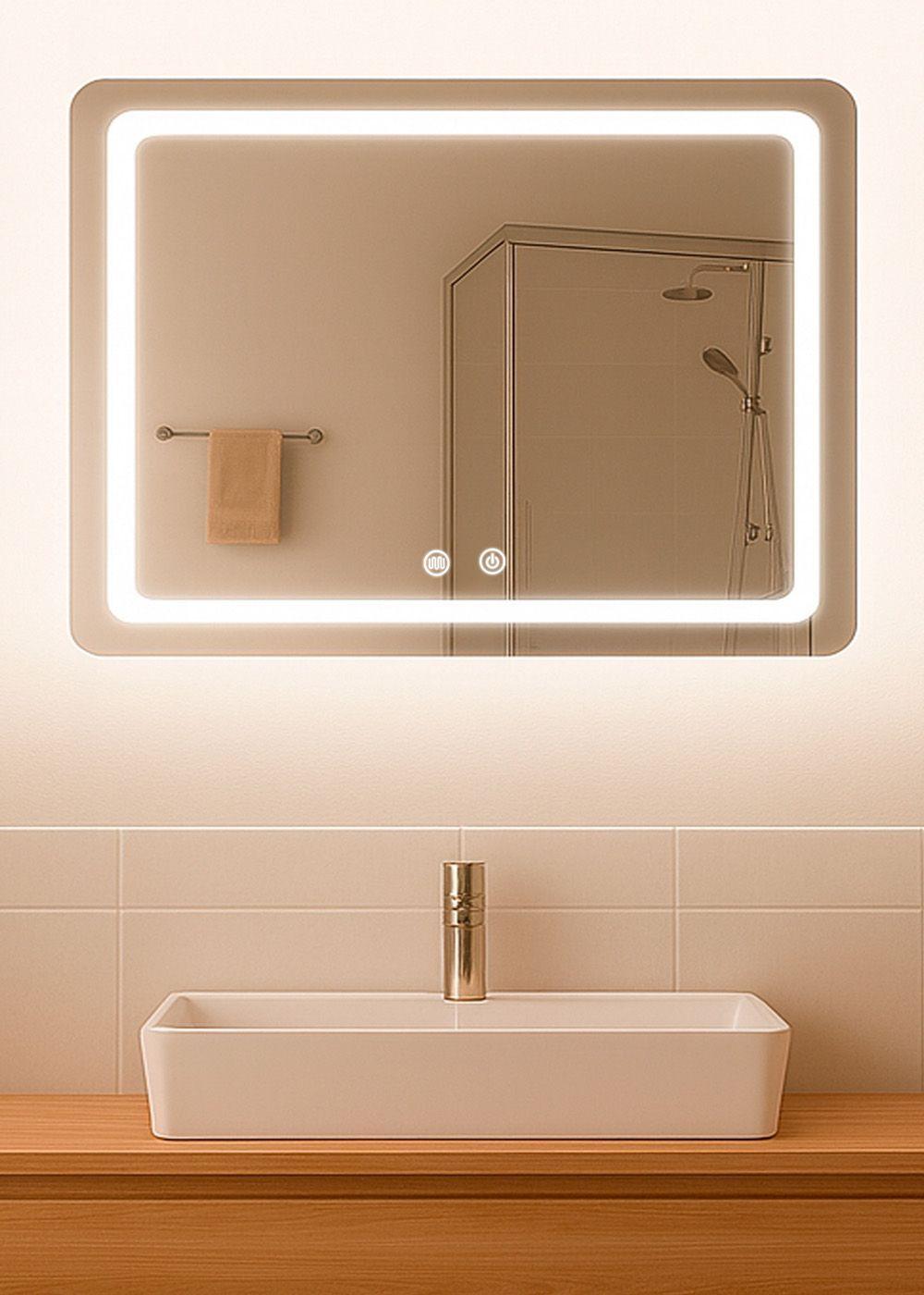 Espejo Rectangular Touch con Luz Led 3 colores 90 x 70 cm-2