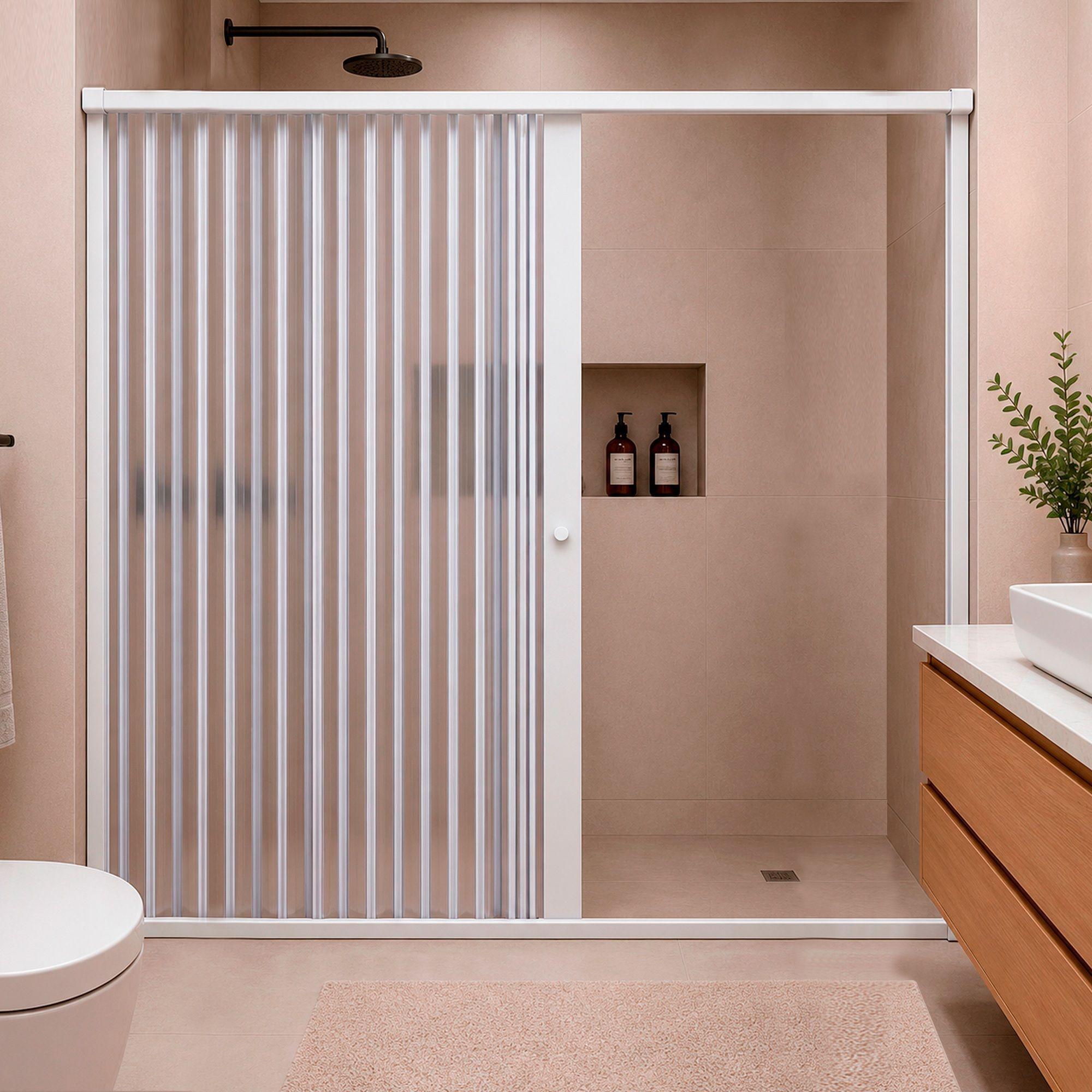 Mampara Ajustable Ducha Joytek Flexbok PVC Blanco 145-160 cm *185 cm-5
