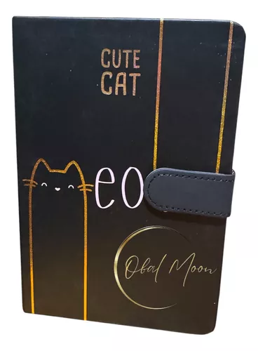 Pack Libreta Cierre Imantado 2 Lápices Tinta Diseño Gatito-2