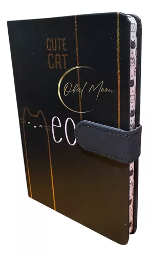 Pack Libreta Cierre Imantado 2 Lápices Tinta Diseño Gatito-3