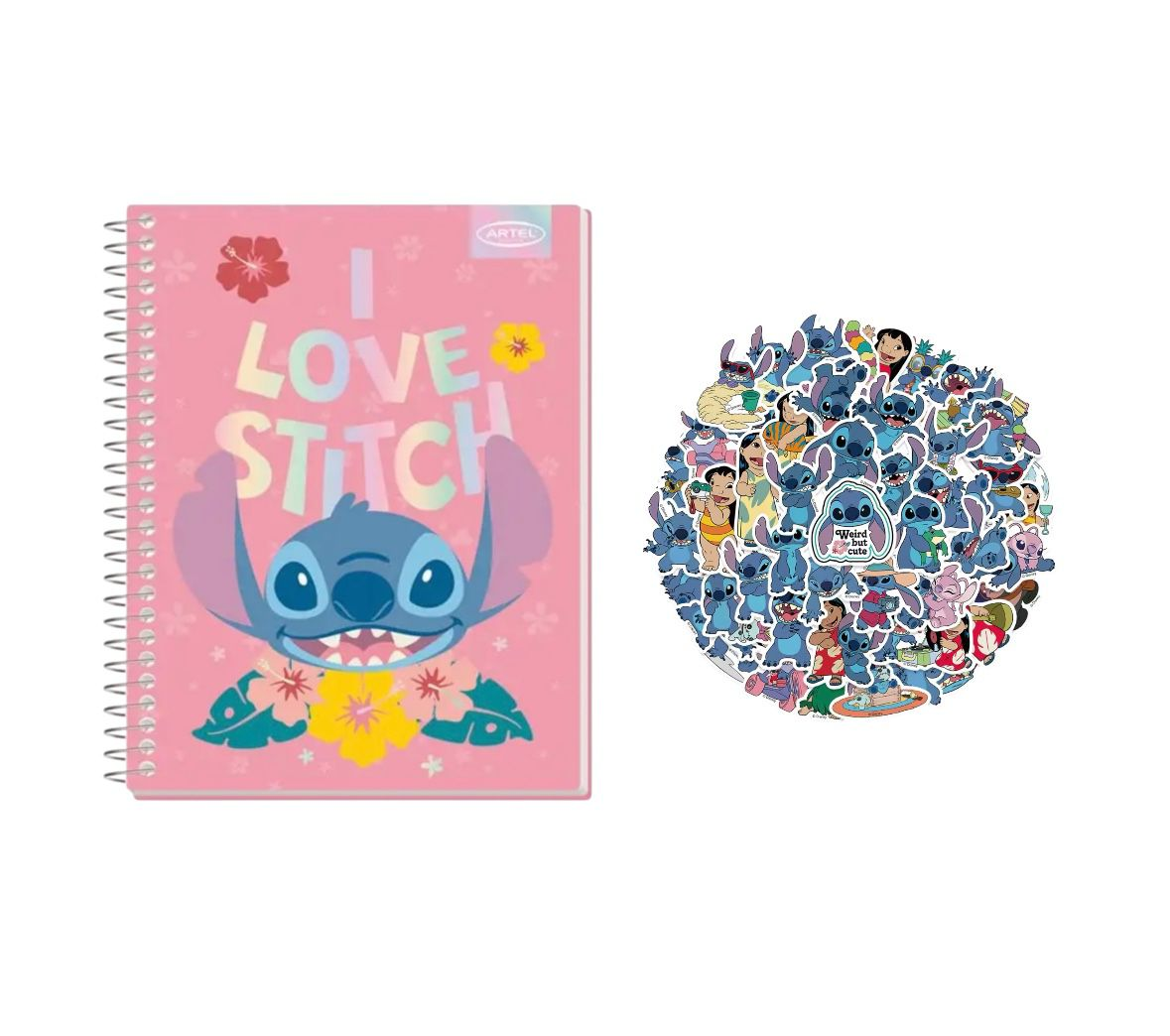 Pack Cuaderno Stich Artel 150 Hojas + 8 Stickers-0