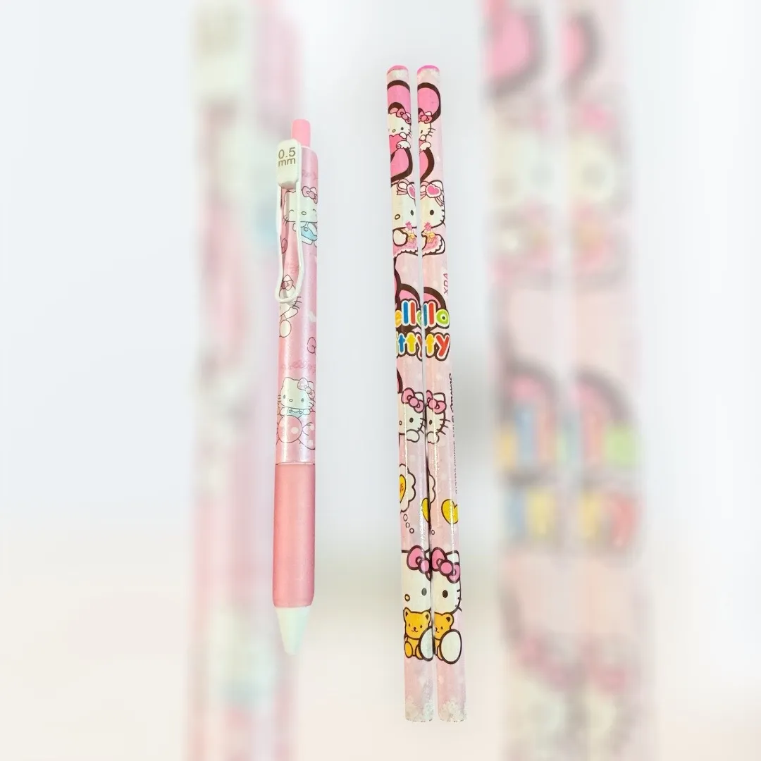 Libreta Hello Kitty, Lápiz Pasta, 2 Lápices Grafito Pack-2