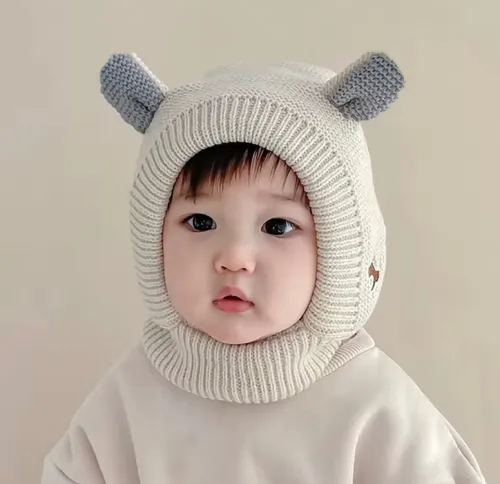 Gorro Invierno Bebé Abrigadores Diseño Con Orejitas Tiernas-3