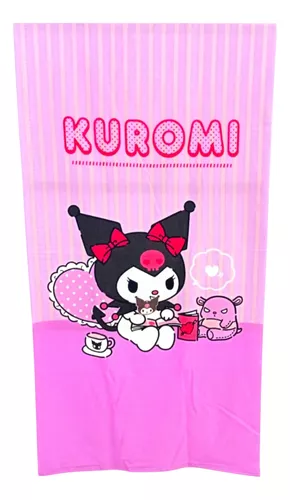 Toalla Diseño Kuromi Kawaii 140 X 70 Cm Microfibra Playera-0