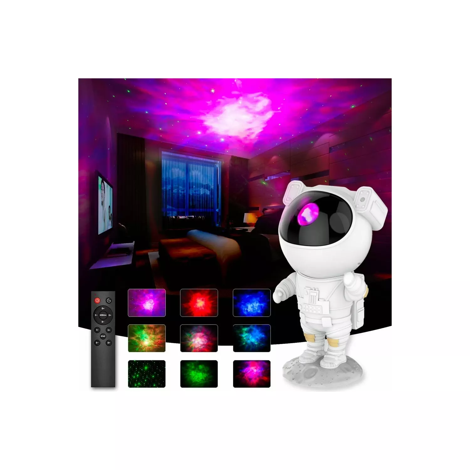 Lampara Proyector Astronauta De Galaxia Luz Led /rgb-premium-4