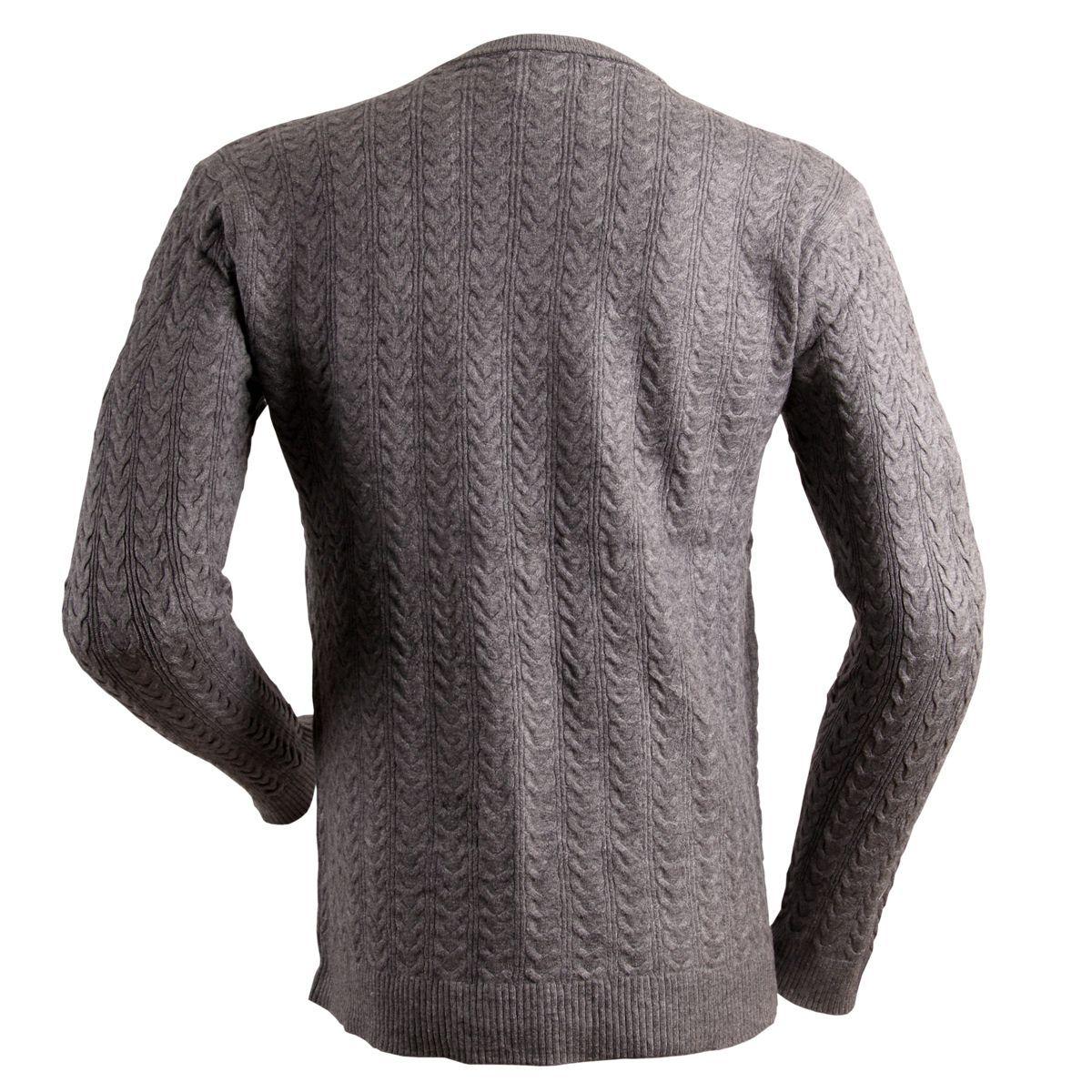 Sweater De Hombre Cuello Redondo Gris-3