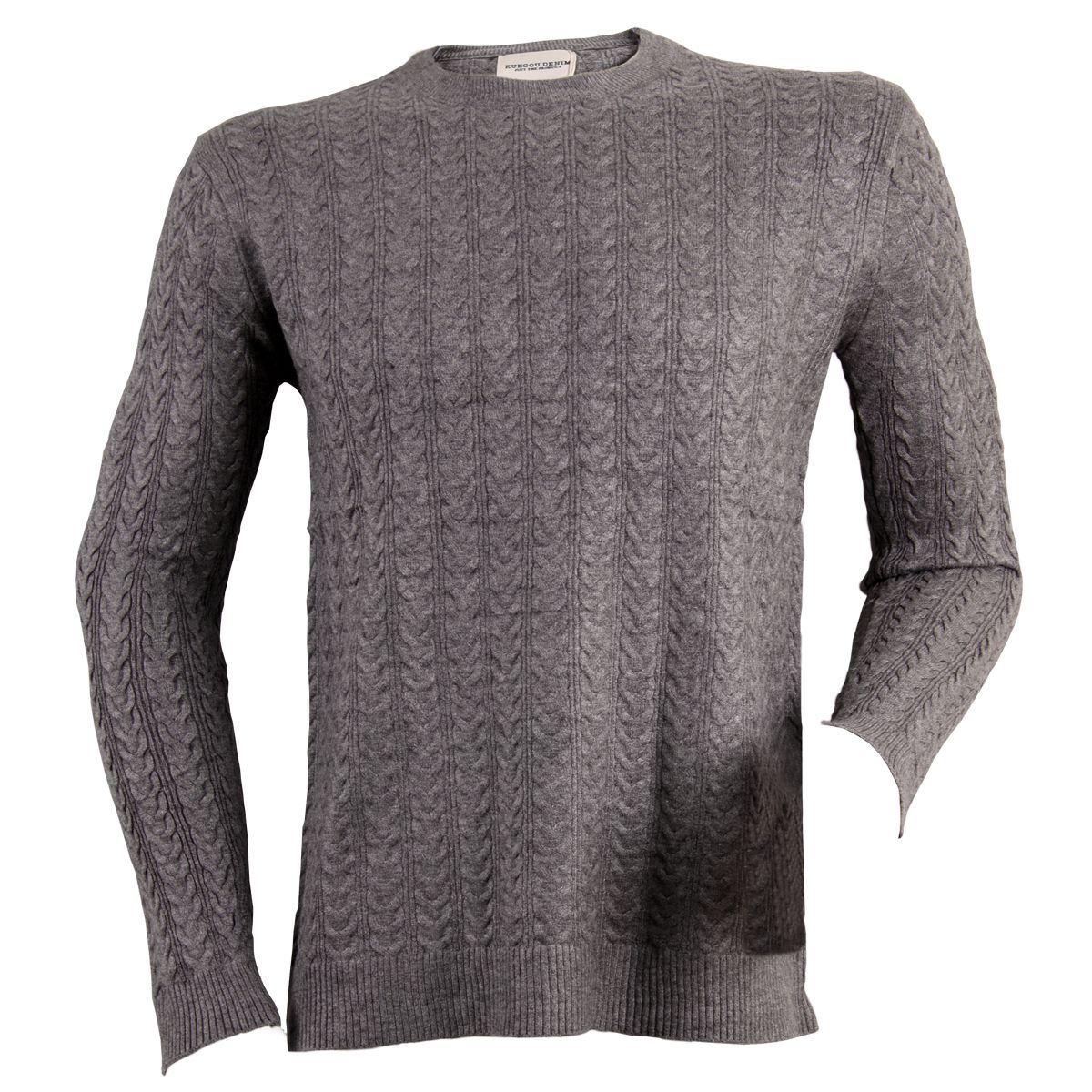 Sweater De Hombre Cuello Redondo Gris-0