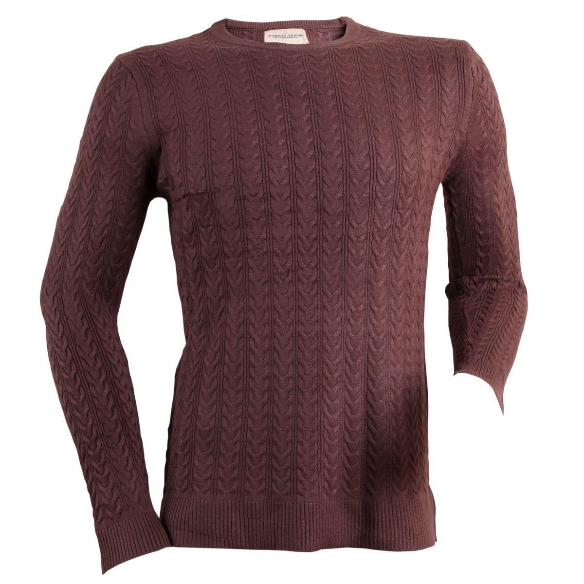  Sweater De Hombre Cuello Redondo Morado-0