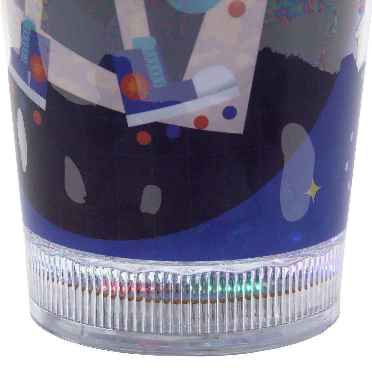 Vaso Azul Robot Pelo Bicolor Diseño Planeta Glitter y Diamantes-3