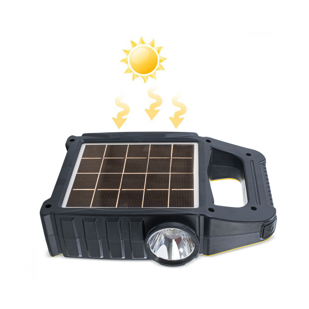 Linterna Multifuncional Con Panel Solar Verde y Amarillo-2