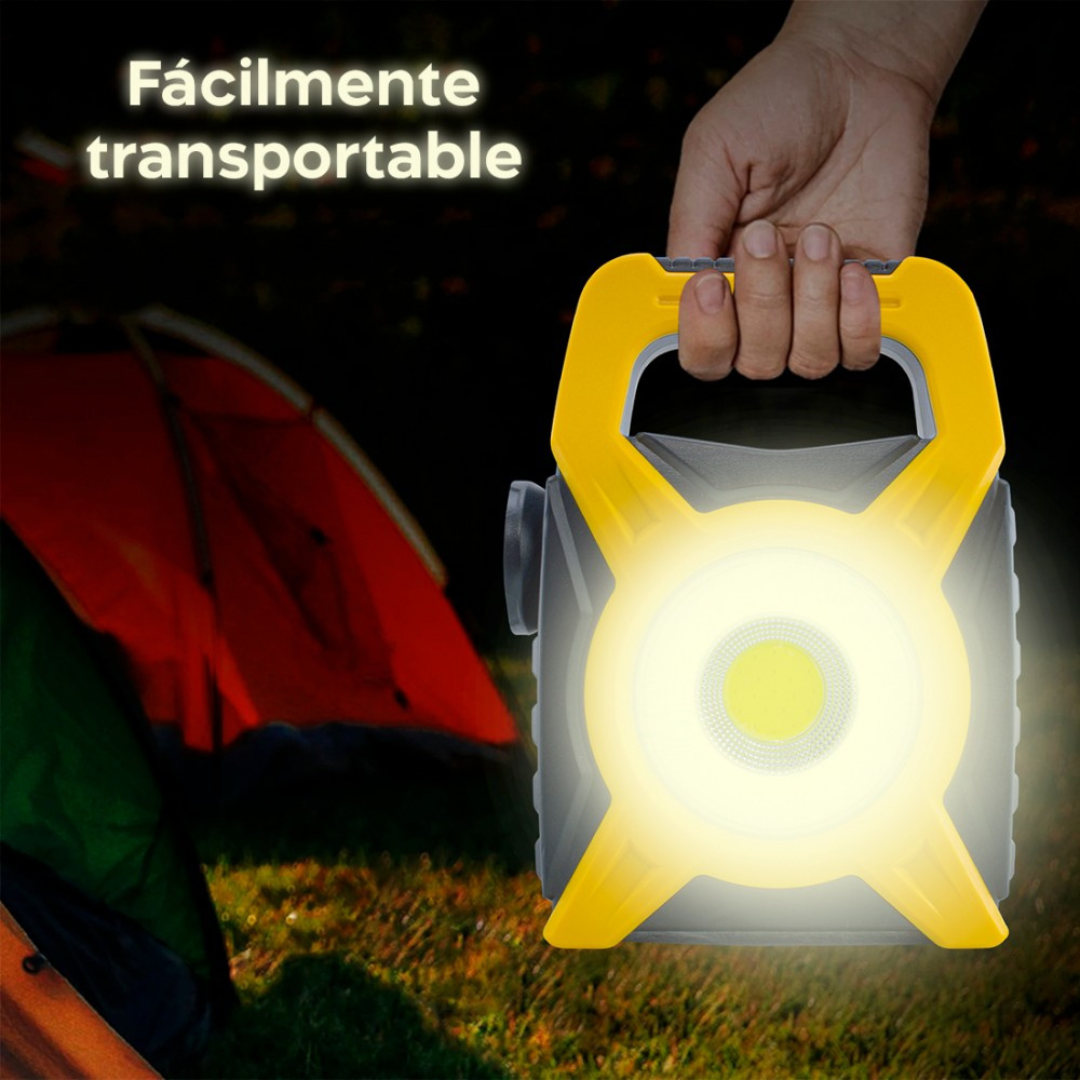Linterna Multifuncional Con Panel Solar Verde y Amarillo-4