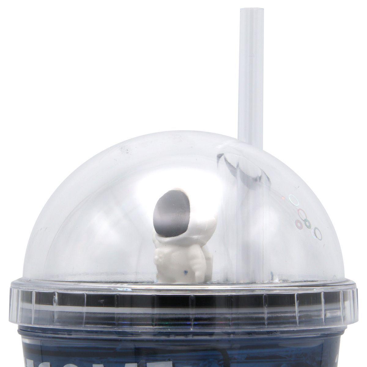 Vaso Azul Diseño Astronauta Camión Bombilla Glitter y Luces Led Kawaii-2