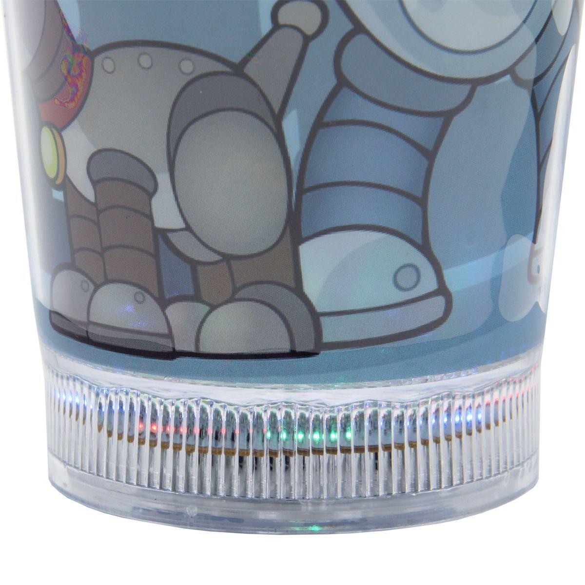 Vaso Azul Claro Robot Café Diseño Robot con Glitter y Diamantes -3