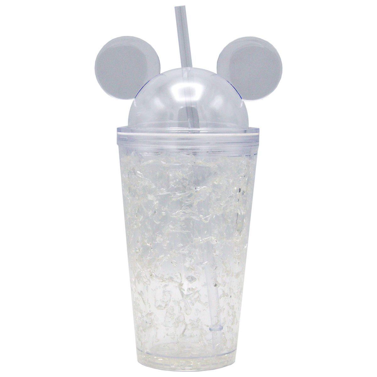 Vaso Transparente Con Bombilla Diseño Minnie / Mickey Con Orejas -0