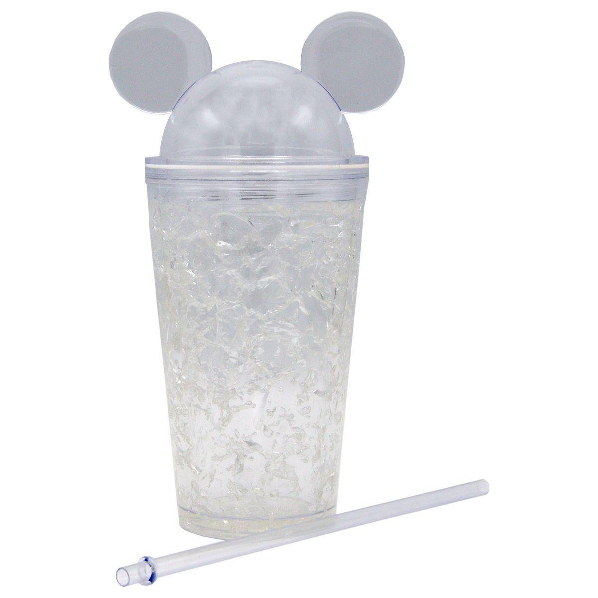 Vaso Transparente Con Bombilla Diseño Minnie / Mickey Con Orejas -1