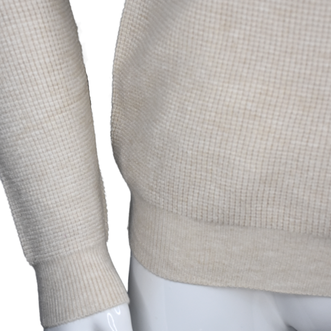 Sweater Hombre Elasticado Cuello Alto Beatle Ivory-3