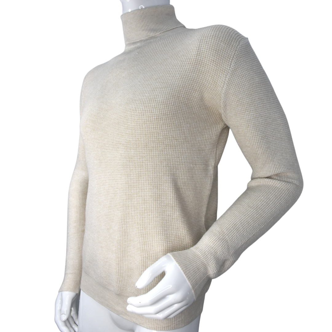 Sweater Hombre Elasticado Cuello Alto Beatle Ivory-6