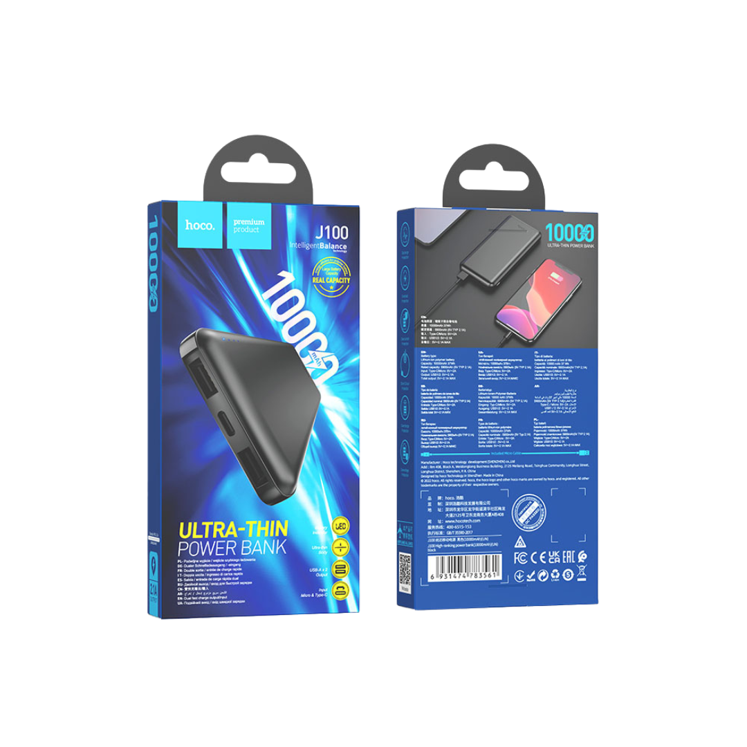 Cargador Portatil Hoco PowerBank J100 High-Ranking 10000MAH-2