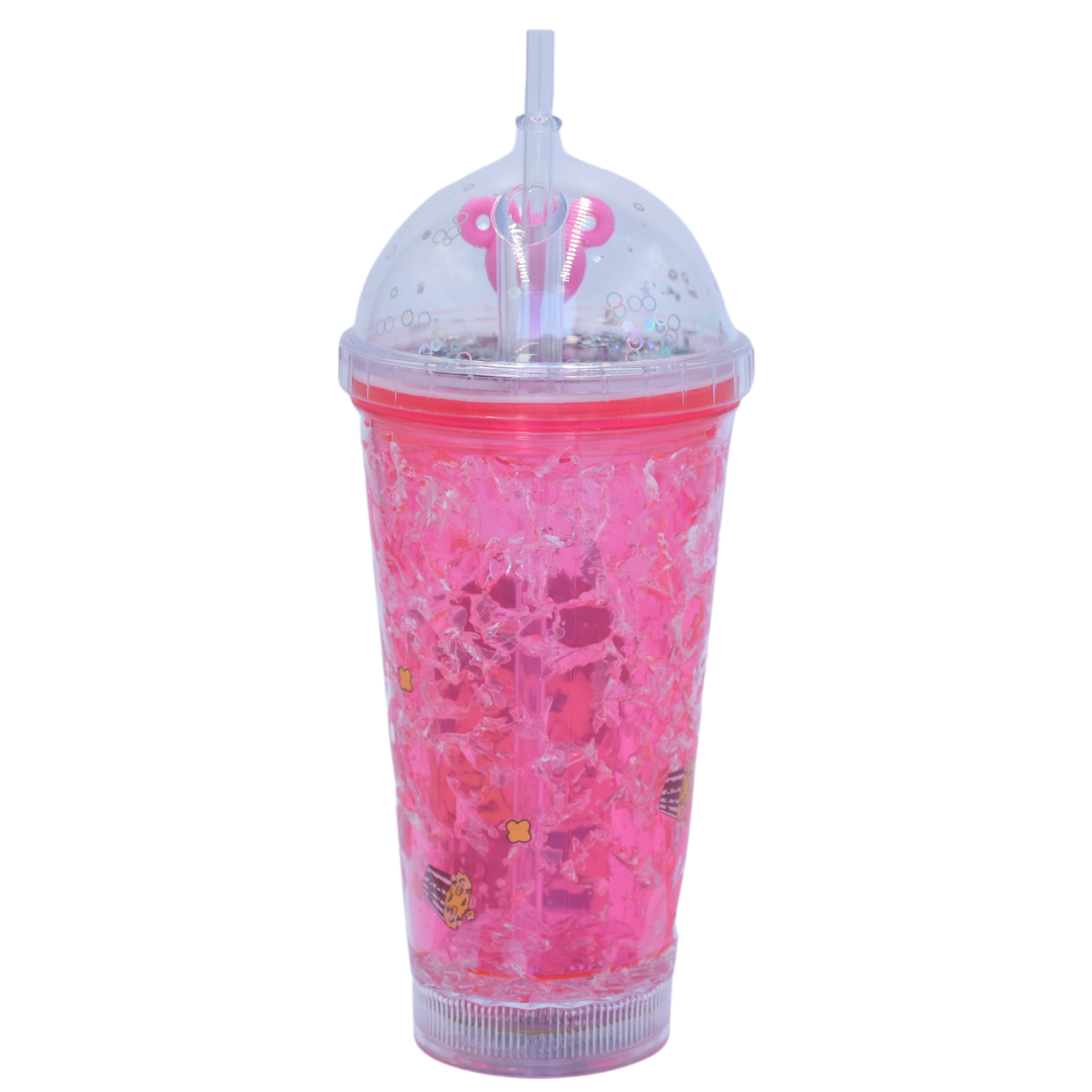 Vaso Rosado con Luz Multicolor Monito Rosado Kawaii Incluye Bombilla-1