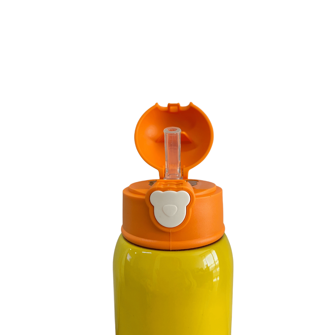 Termo Amarillo Con Funda Colgante Agua Fria y Caliente 450ml-2