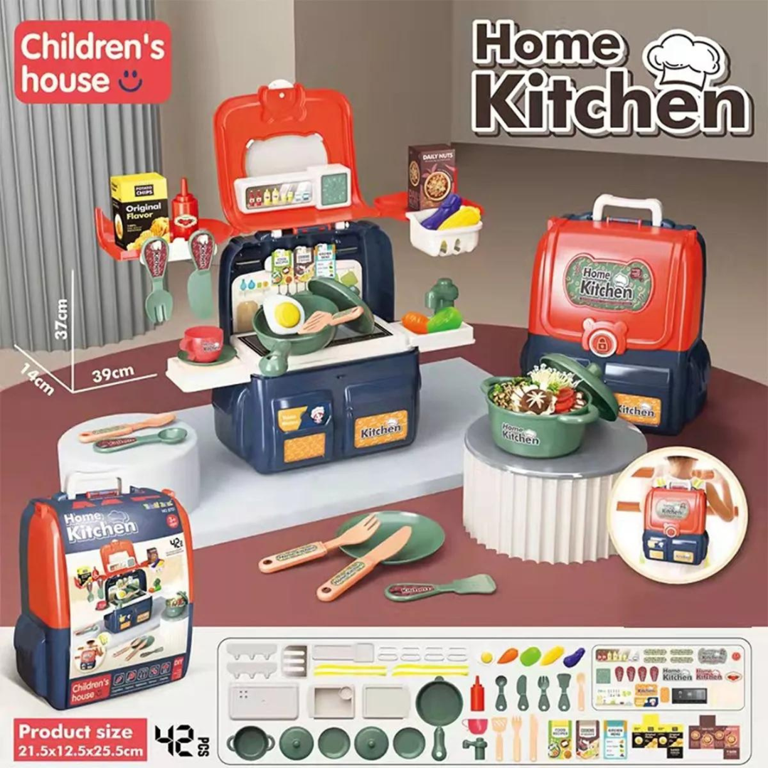 Set Maleta Cocina De Juguete 42 Pcs Azul-3