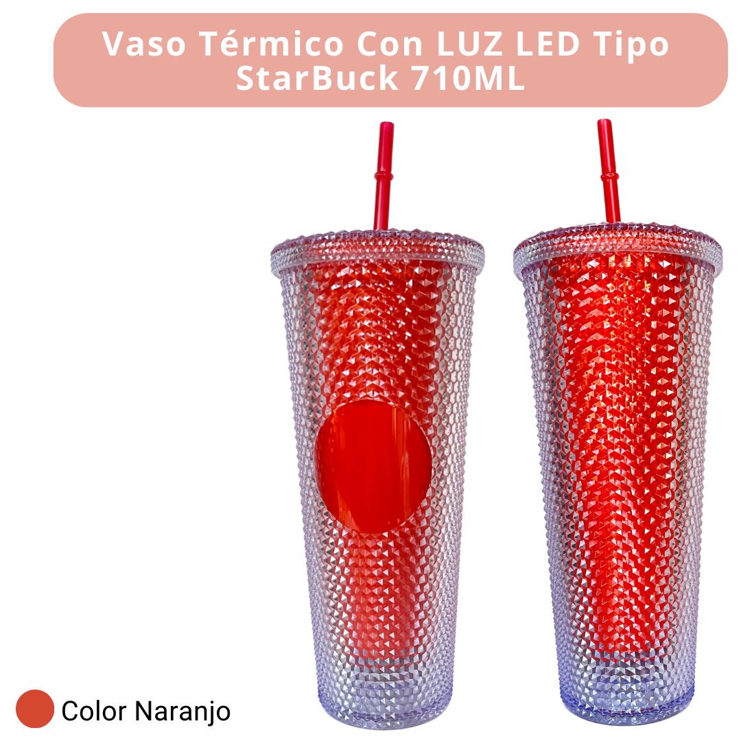 Vaso Térmico Con Luz Led Tipo StarBuck 710ML -2