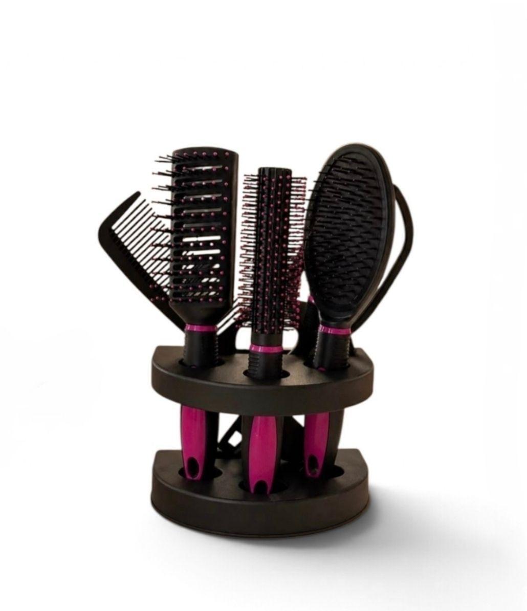 Kit de Cepillos para Cabello con Espejo y Soporte Organizador de Tocador-1