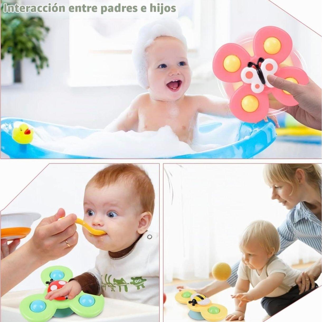 Set 3 Spinners Giratorios Con Ventosa Juguete Beb-2