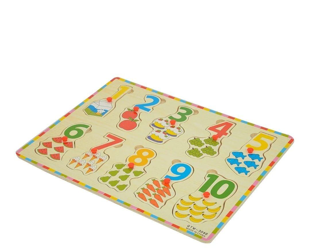 Rompecabezas Puzzle didactico para aprender a sumar x10 pcsen madera-2