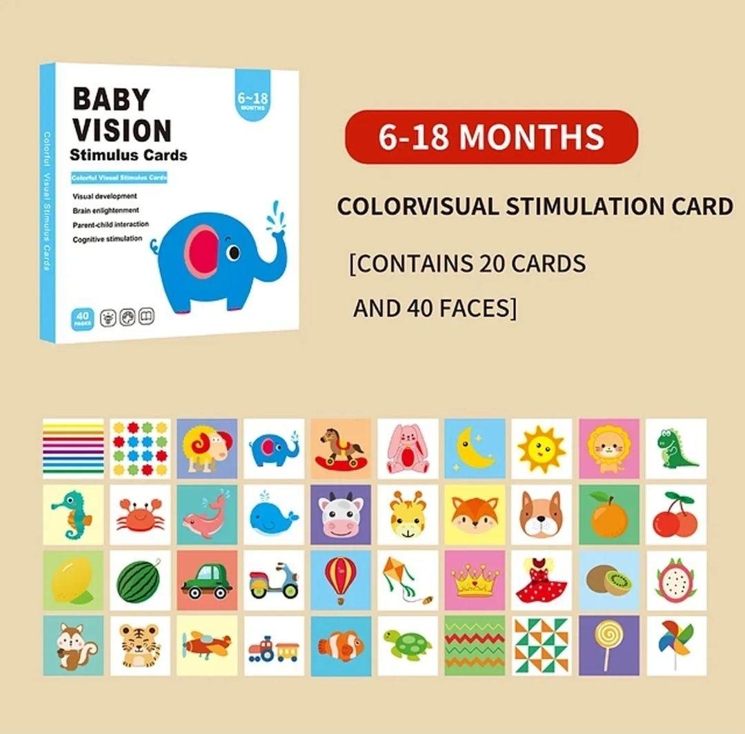 Set 80 tarjetas de estimulacion visual para bebes 0 a 36 meses-5