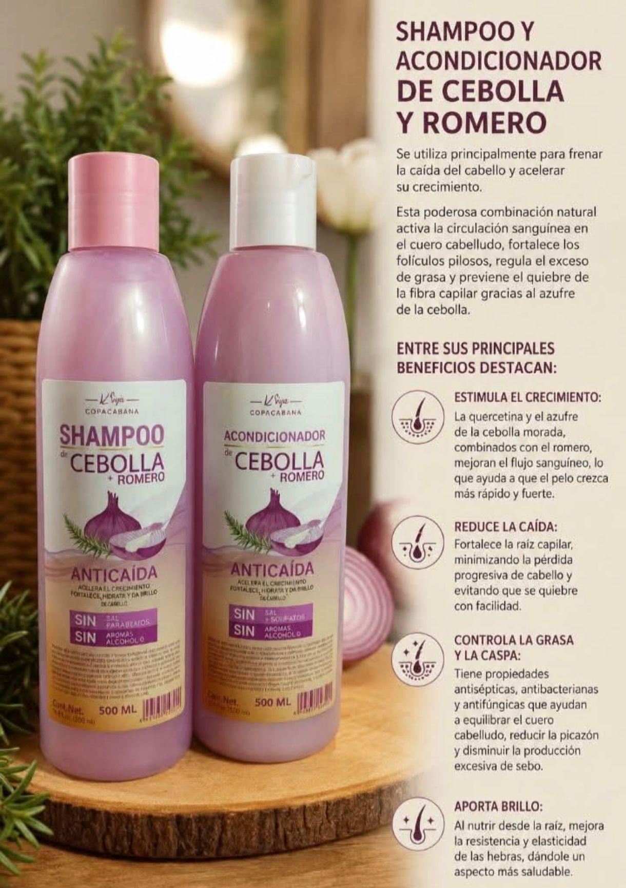 Pack Shampoo Acondicionador Cebolla y Romero Antica da-1