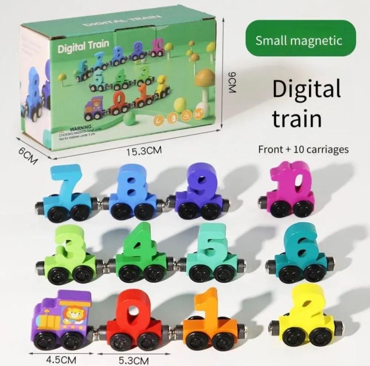 Juguete Didactico Tren Numerico Magnetico De Madera-3