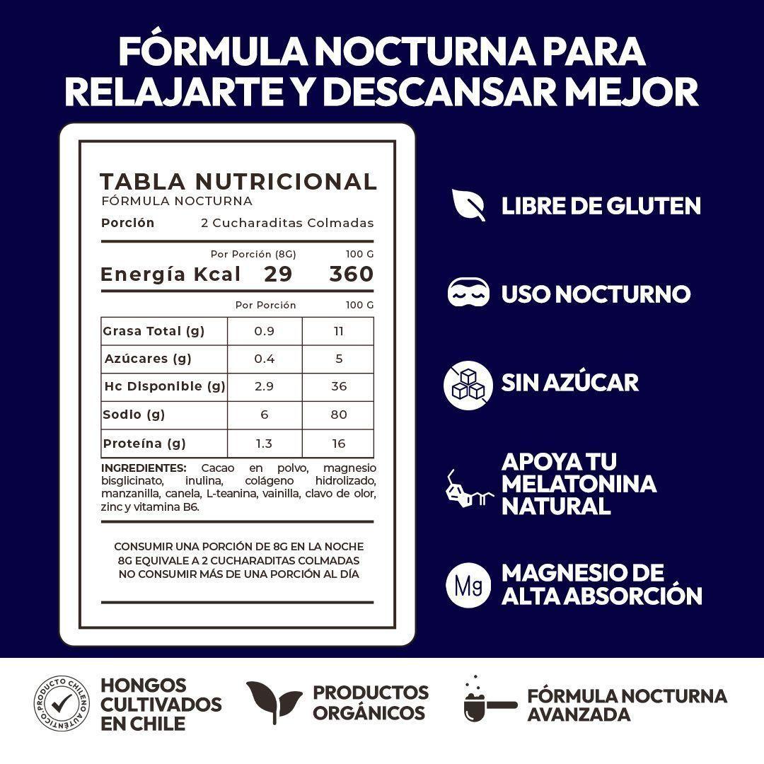 Cacao Nocturno Magnesio L teanina Apoyo Al Descanso 240g-4