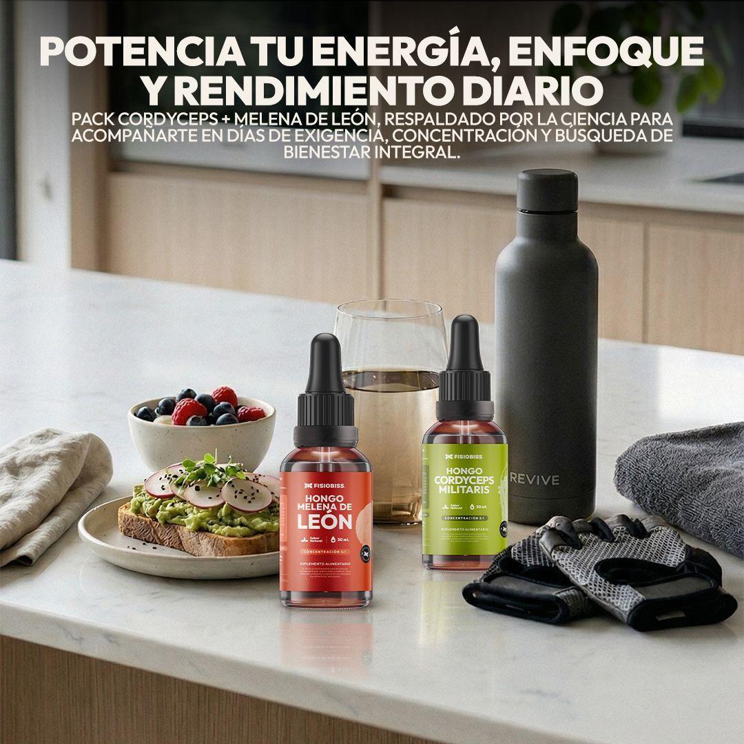 Pack X2 Melena Leon y Cordyceps Gotas 30ml Fisiobiss-2