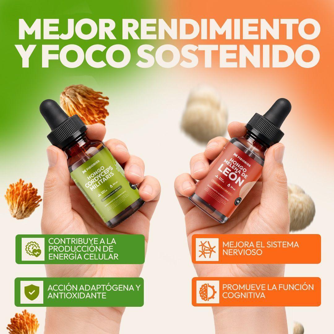 Pack X2 Melena Leon y Cordyceps Gotas 30ml Fisiobiss-6