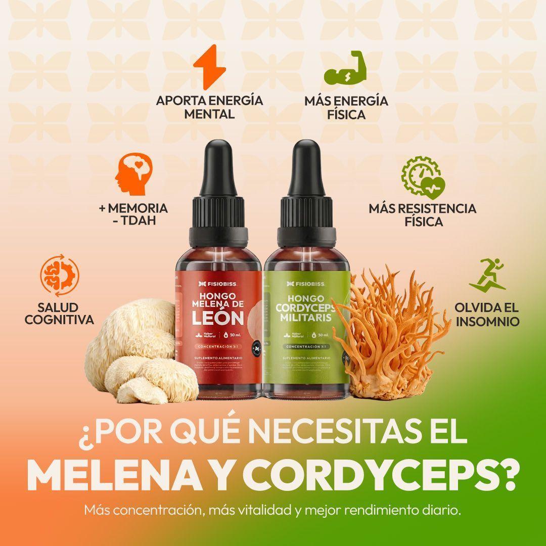Pack X2 Melena Leon y Cordyceps Gotas 30ml Fisiobiss-7