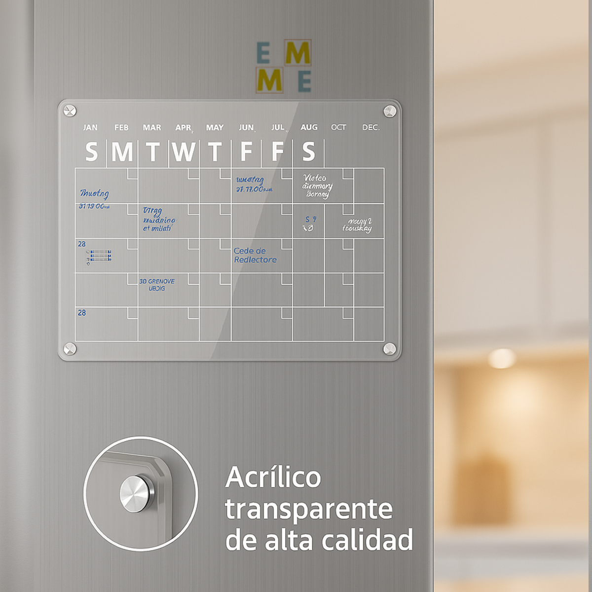 Pizarra Calendario Mensual Magnética Para Refrigerador-3