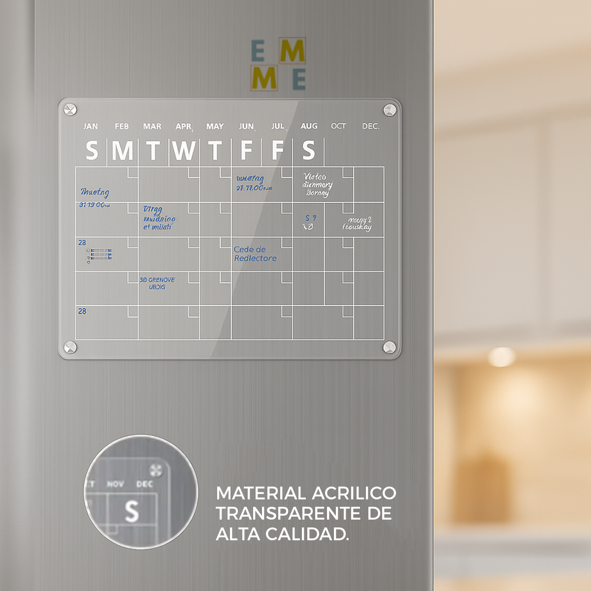 Pizarra Calendario Mensual Magnética Para Refrigerador-4