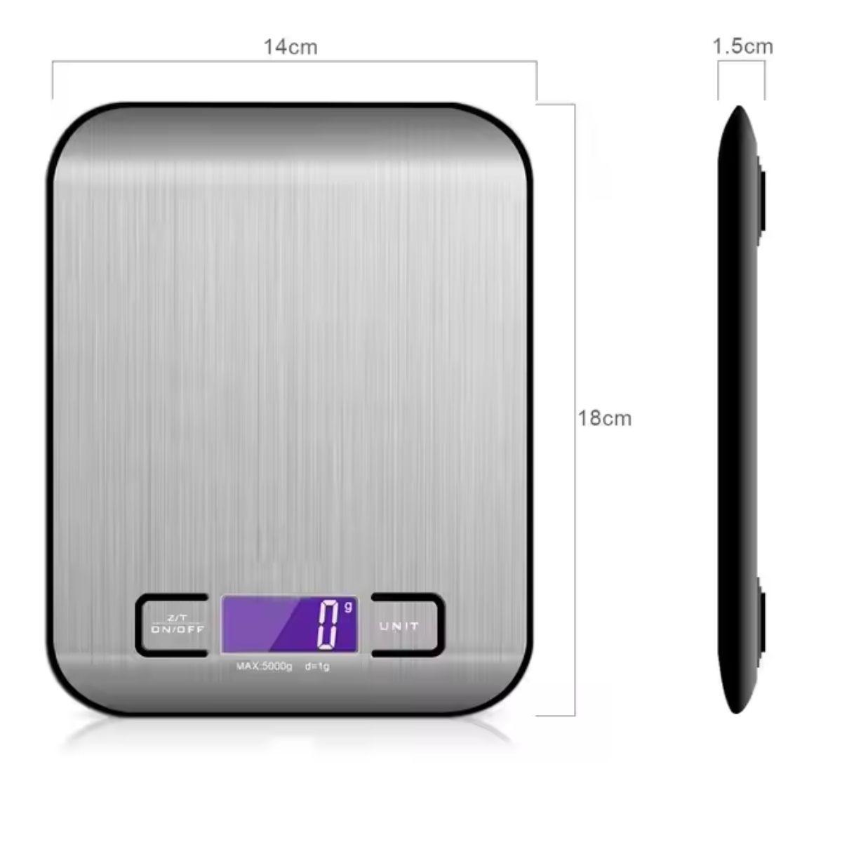 Balanza Pesa Digital Cocina 5 Kg Gramera Acero Inoxidable-3