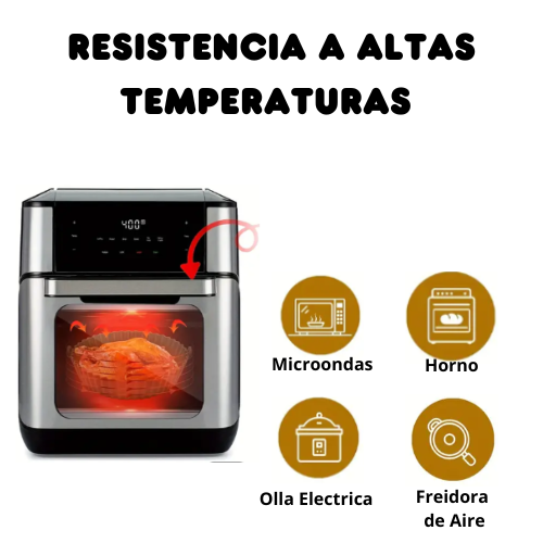 Pack X2 Forro De Silicona Reutilizable Para Freidora De Aire-1