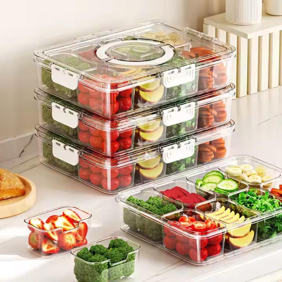 Contenedor Recipiente Hermético, 8 Compartimientos Plásticos-3