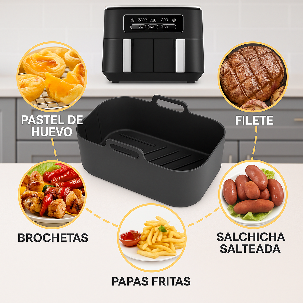 Pack X 2 Silicona Protectora Freidora De Aire Rectangular (Air Fryer)-2
