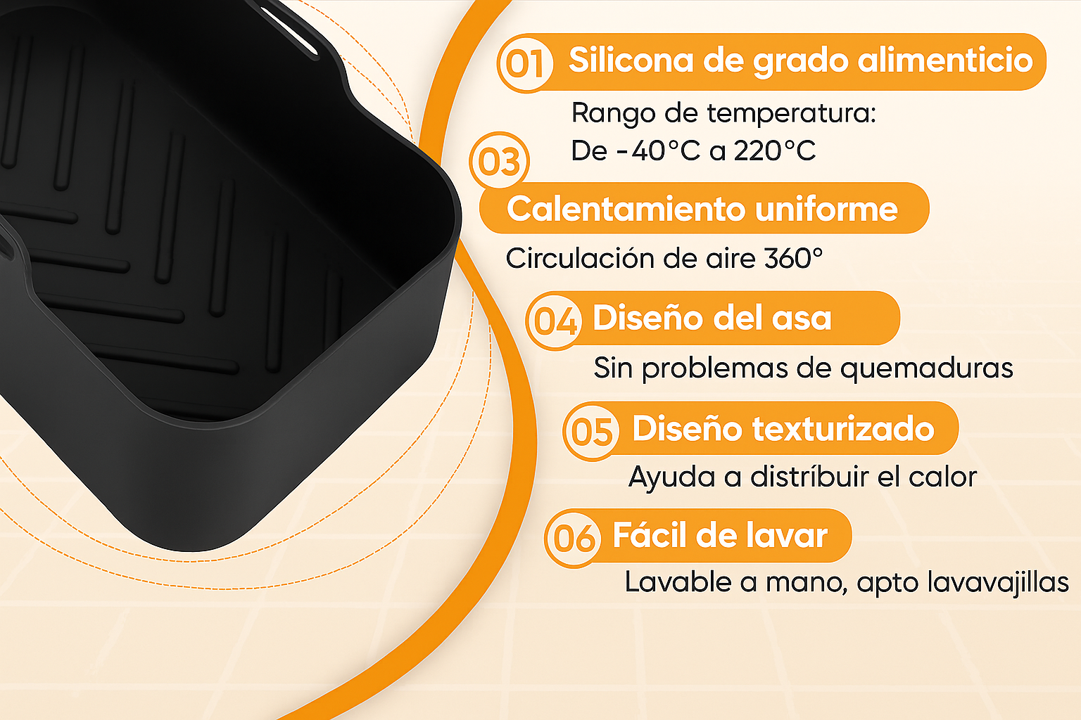 Pack X 2 Silicona Protectora Freidora De Aire Rectangular (Air Fryer)-3