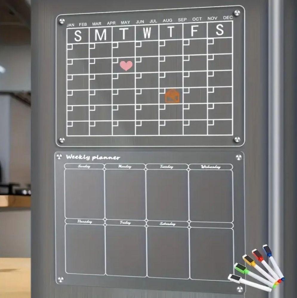 Set Pizarra Calendario Organizadora Para Refrigerador-0