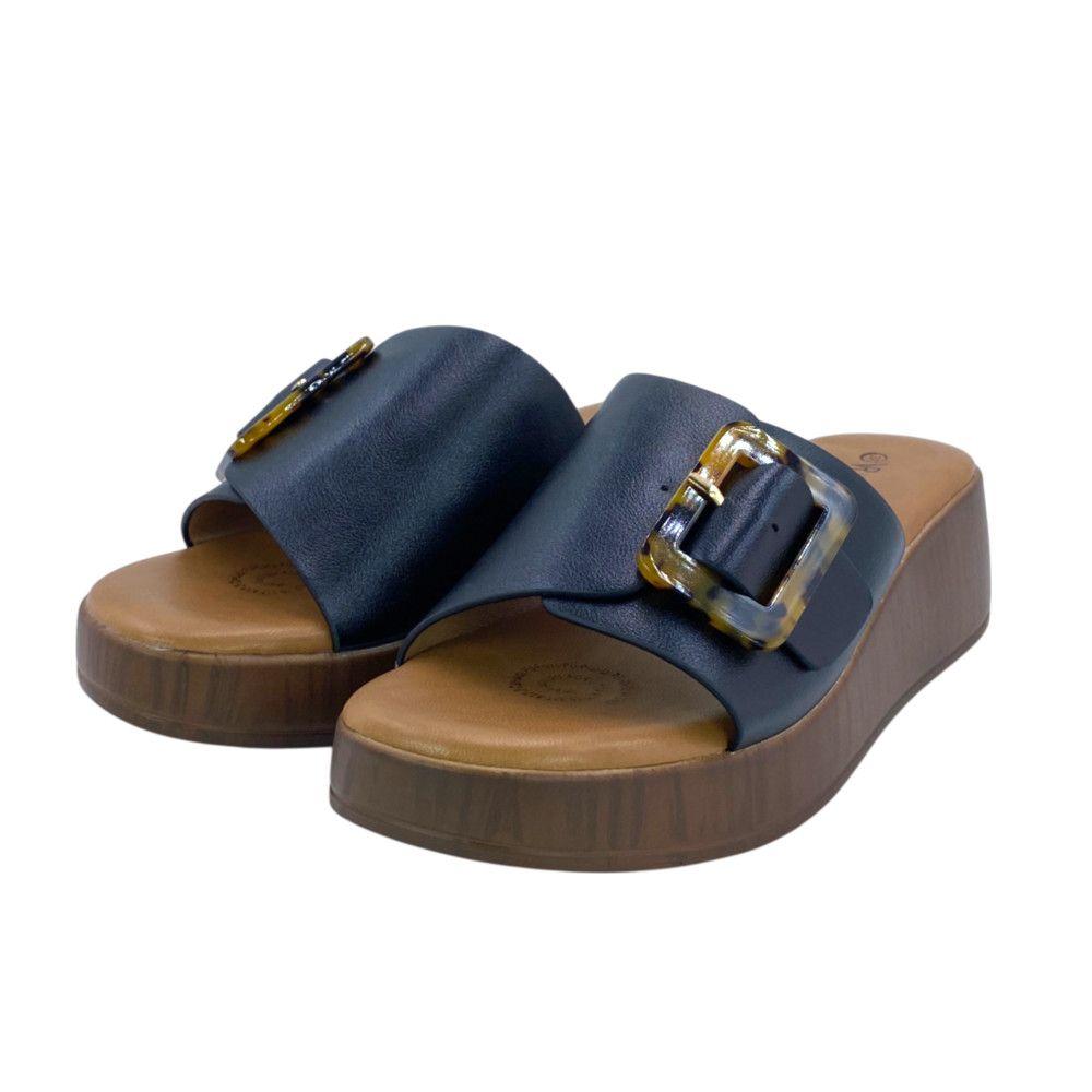 Sandalia Mujer Plataforma Chiri Negro Via Rosmini-5
