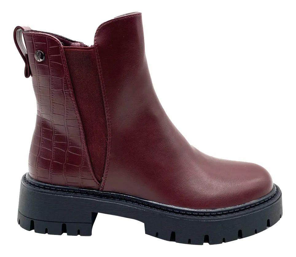 Botin Burgundy Easton Maria Pia Mujer-0