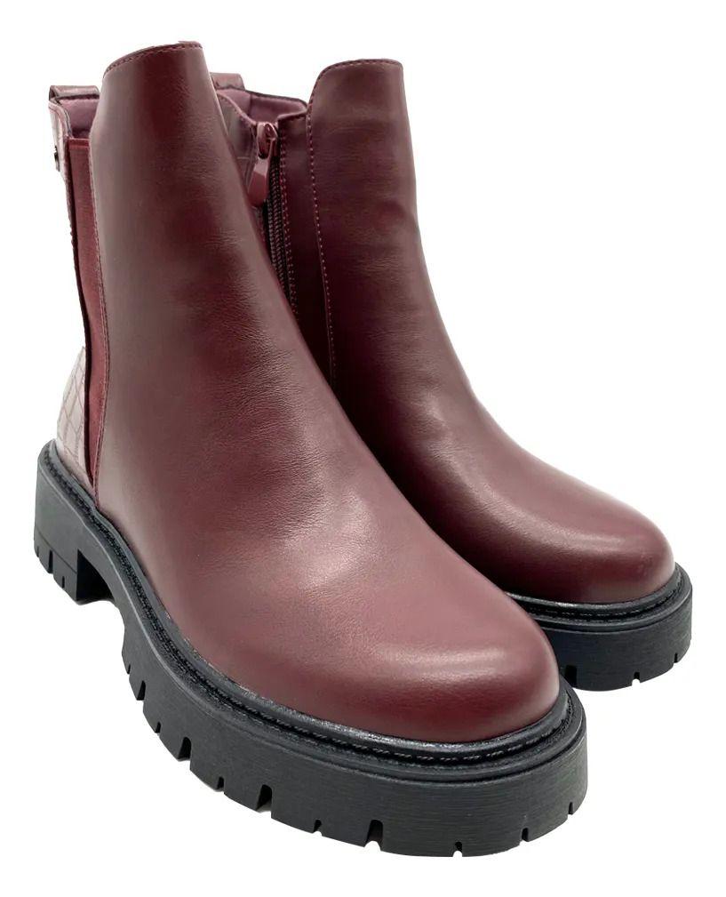 Botin Burgundy Easton Maria Pia Mujer-6