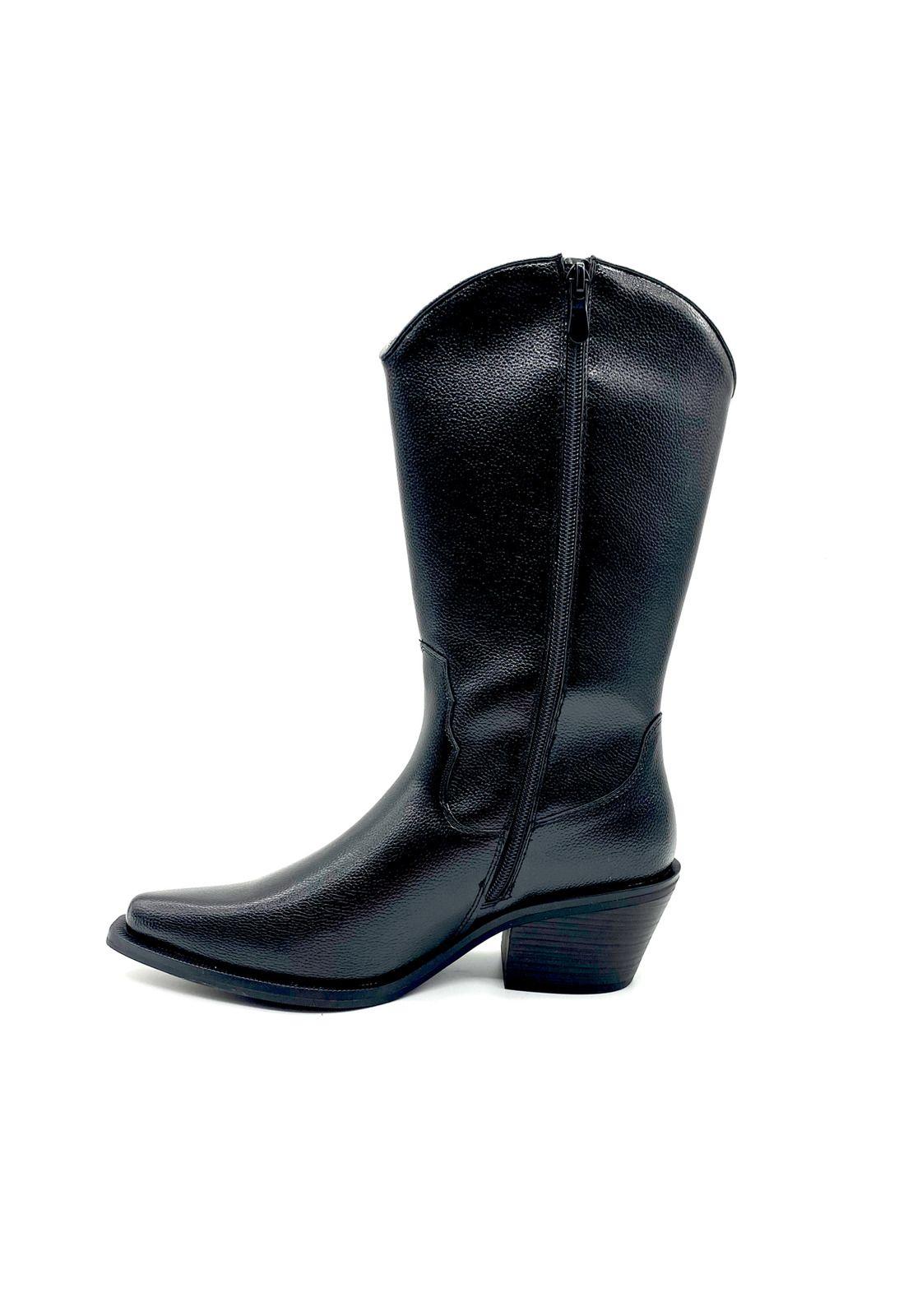 Bota Vaquera Tini Negra Mujer Maria Pia-2
