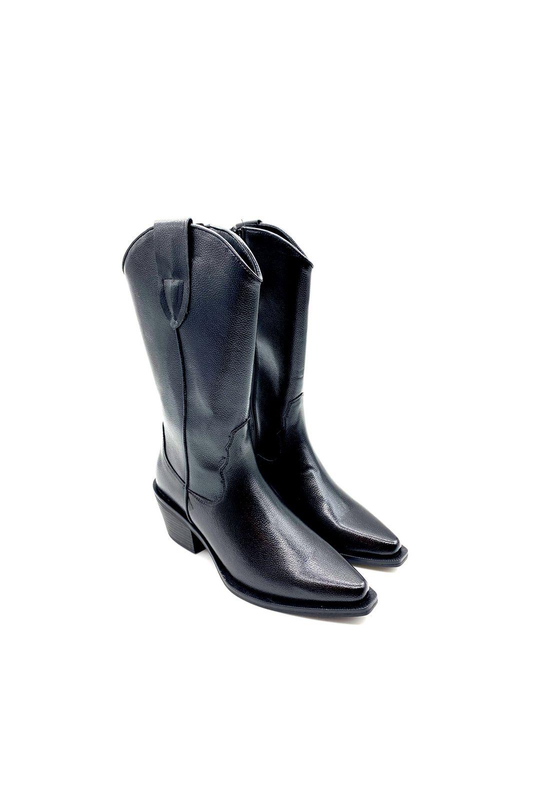 Bota Vaquera Tini Negra Mujer Maria Pia-4