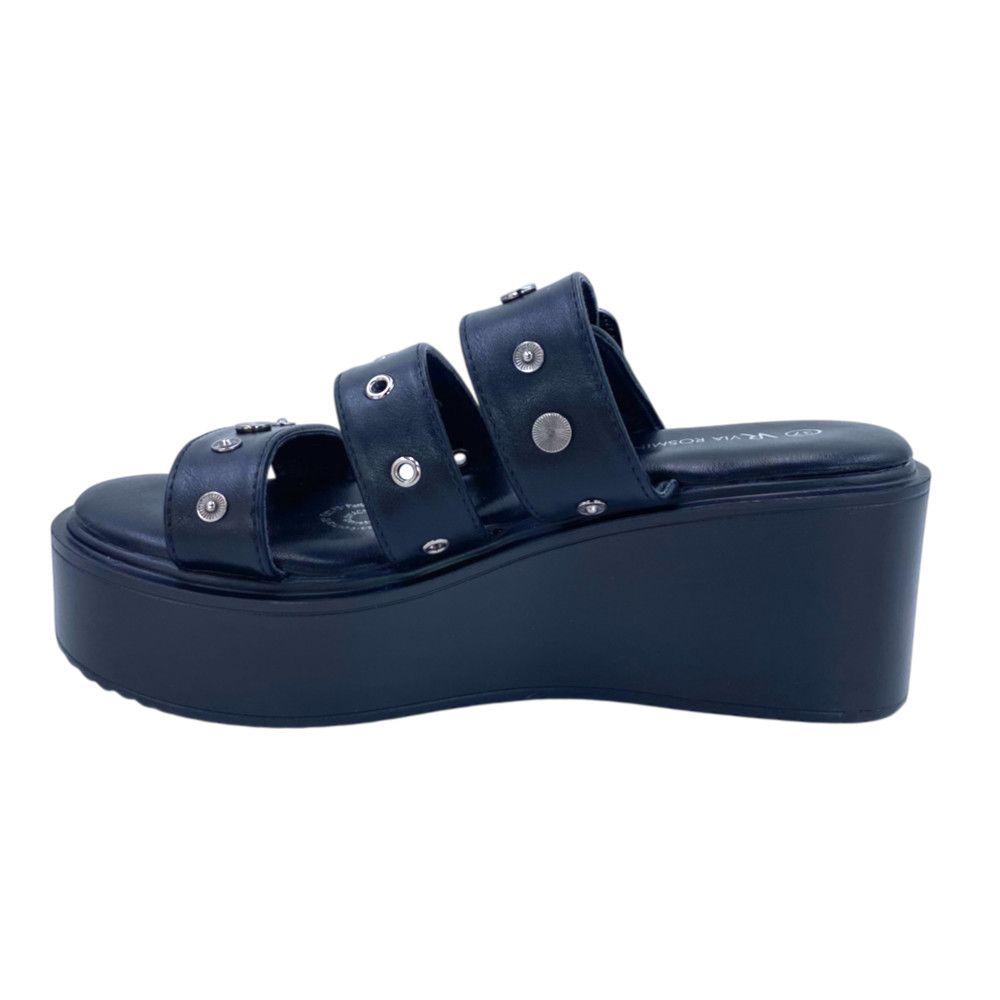 Sandalia Mujer Plataforma Negro Sheryl IV Via Rosmini-4